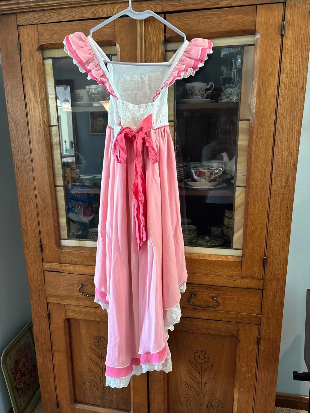 Girls Pink Ruffle High-Low Lace Formal Dress - Brand Unspecified